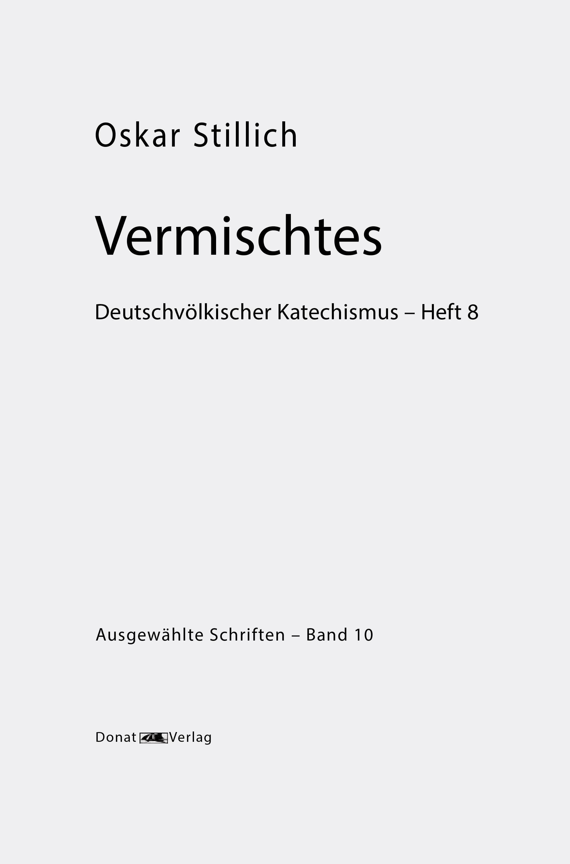 Band 10, Vermischtes