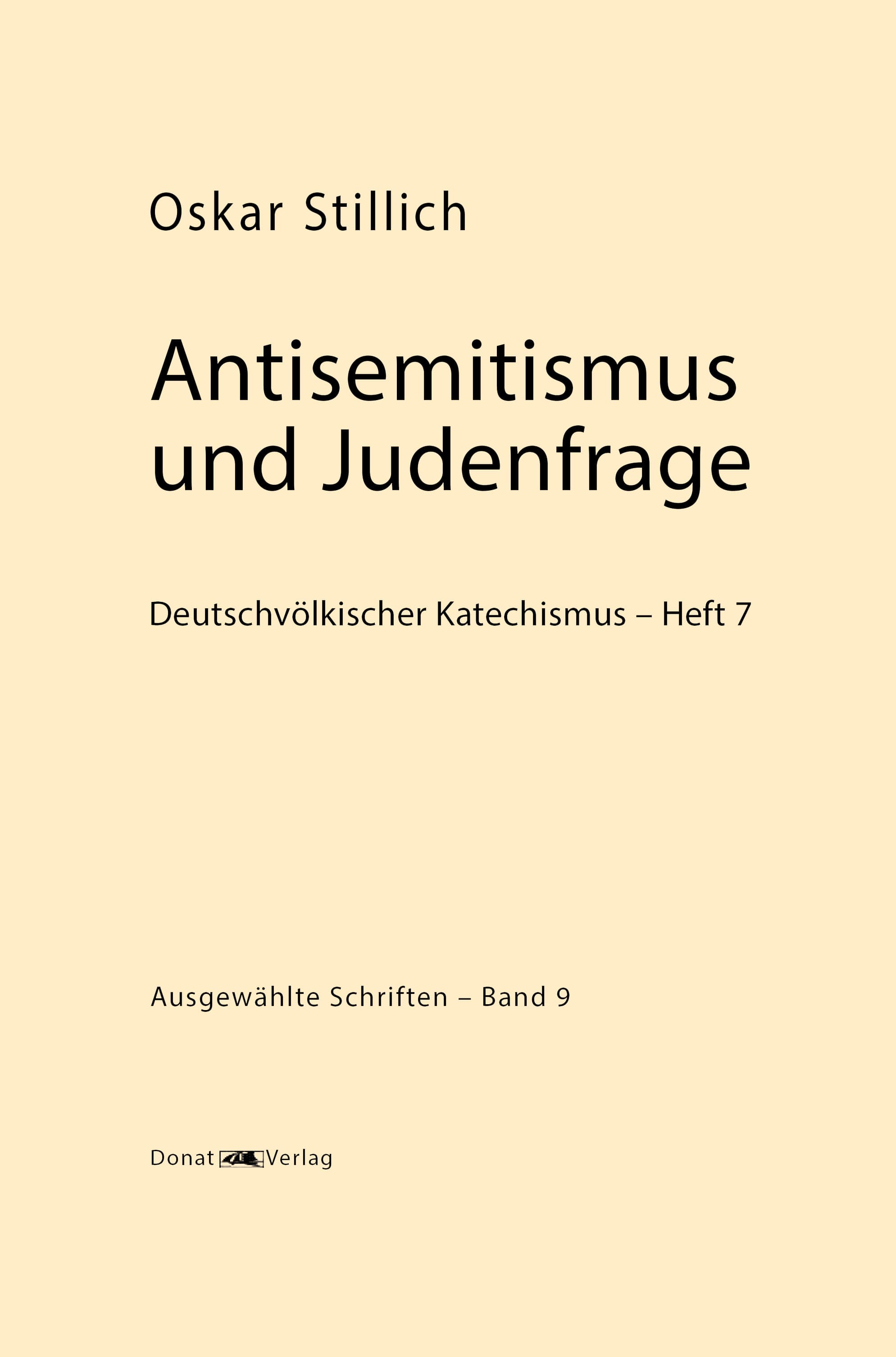 Band 9, Antisemitismus und Judenfrage